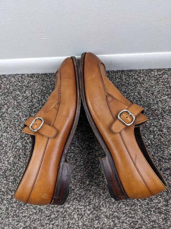 Carmina Cordovan Monk Strap Loafers Simpson Tanned Calf Goodyear Mens 11.5 80180 main image 8